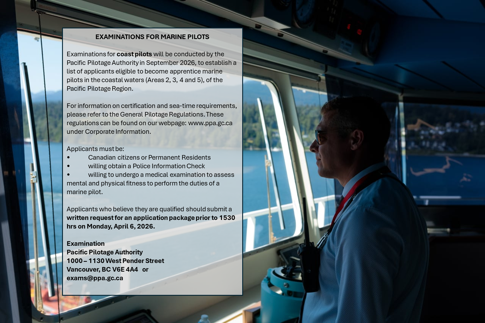 examinations for marine pilots