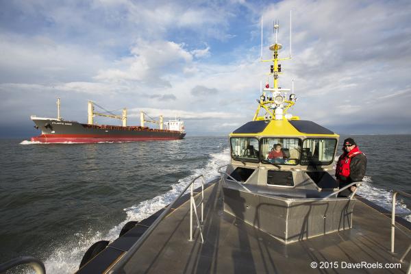 pilot launch in foreground 