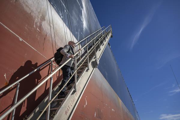 Pilot on ladder